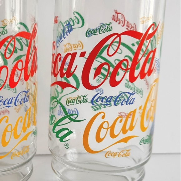 2 Coca-Cola colourful glasses - Picture 3 of 4